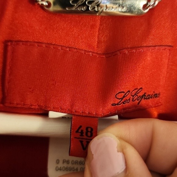 Les Copains red blazer made in Italy fully lined Size 48 - Picture 6 of 11